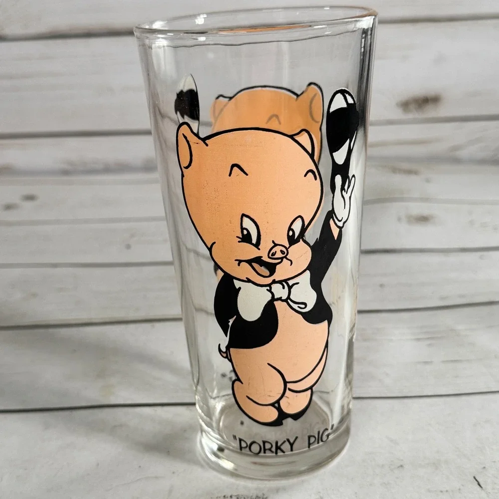1973 Pepsi Porky Pig‎ Glass Warner Bros Looney Tunes Collector Series VTG